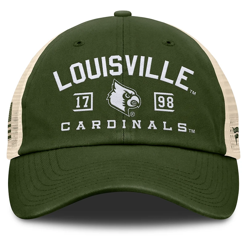Casquette ajustable de camionneur Frontier OHT Military Appreciation de Louisville Cardinals de la collection Fanatics Olive pour hommes