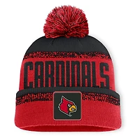 Men's Fanatics Red/Black Louisville Cardinals Thrive Cuffed Knit Hat with Pom