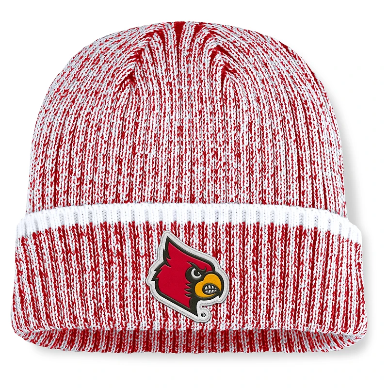 Men's Fanatics  Red/White Louisville Cardinals Haze Cuffed Knit Hat