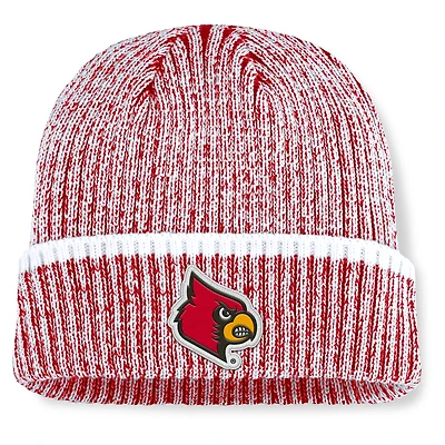 Men's Fanatics  Red/White Louisville Cardinals Haze Cuffed Knit Hat