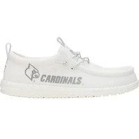 Chaussures décontractées Hey Dude blanches pour hommes Louisville Cardinals Wally