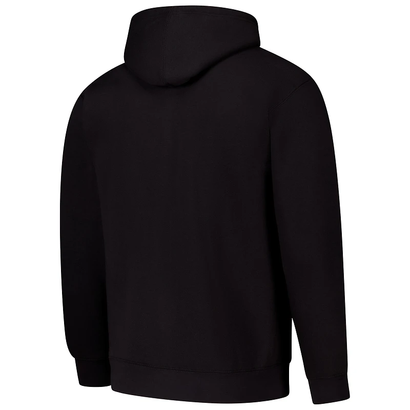 Men's League Collegiate Wear Black Louisville Cardinals Arch Script Essential Fleece 2.0 Pullover Hoodie