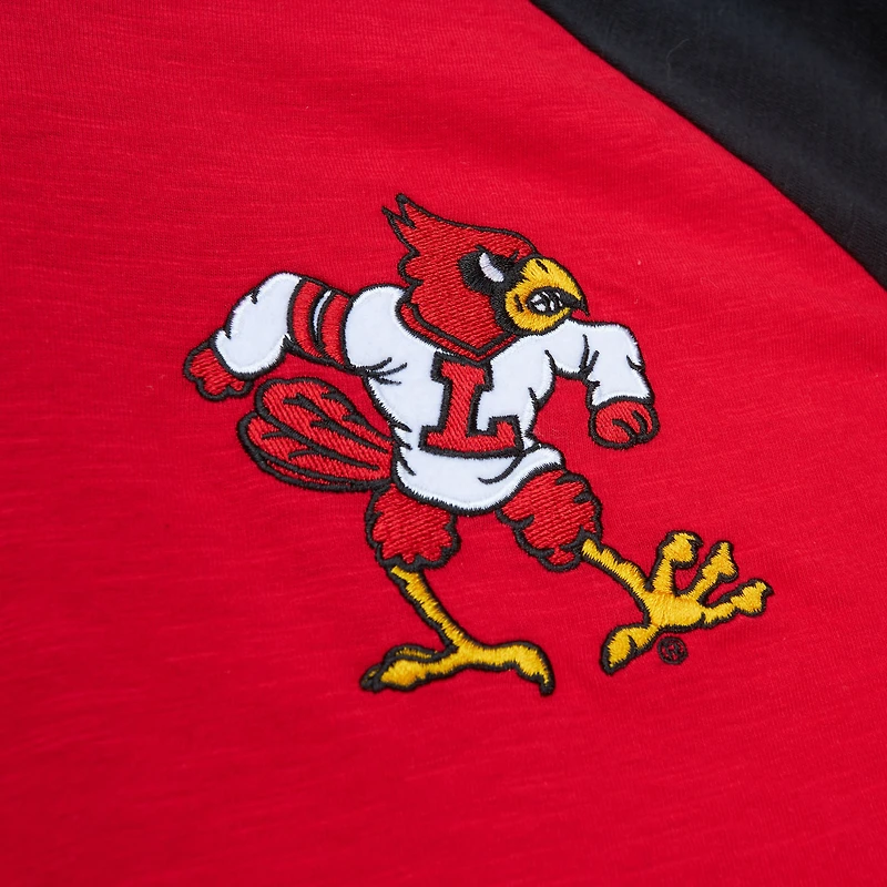 Men's Mitchell & Ness Red Louisville Cardinals Legendary Slub Raglan Long Sleeve T-Shirt