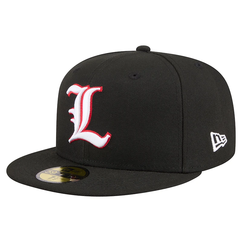 Men's New Era Black Louisville Cardinals On-Field Baseball Fitted Hat