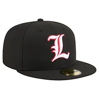 Casquette de baseball ajustée New Era noire pour homme, modèle Louisville Cardinals On-Field