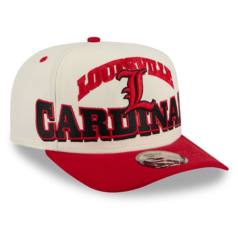 Men's New Era Cream/Red Louisville Cardinals March Madness Historic Collection 9FIFTY A-Frame Snapback Hat
