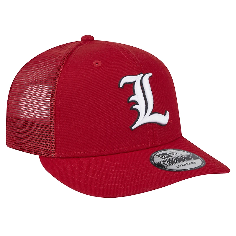 Men's New Era Red Louisville Cardinals Trucker 9FIFTY Snapback Hat