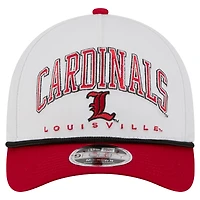 Men's New Era White/Red Louisville Cardinals Arch Two-Tone Rope 9FORTY A-Frame M-Crown Adjustable Hat