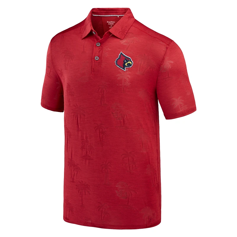 Polo Tommy Bahama rouge Louisville Cardinals Sport Palm Coast Palmera IslandZone pour hommes
