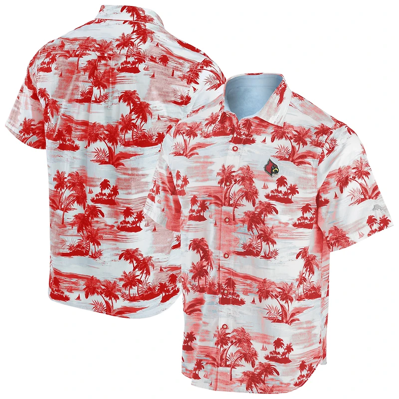 Chemise boutonnée Tommy Bahama Texas Red Louisville Cardinals Tropical Horizons pour hommes