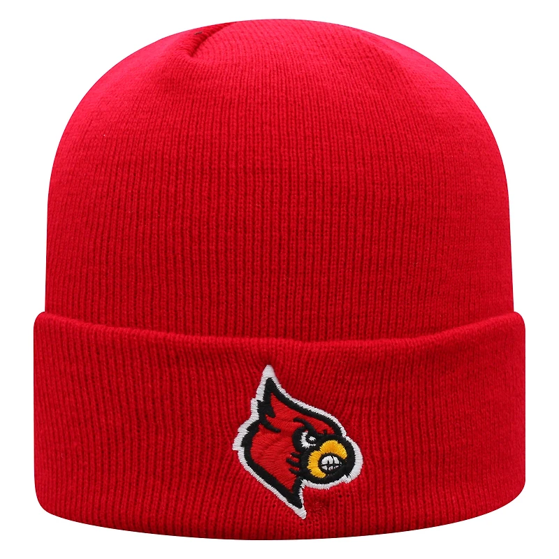 Men's Top of the World Red Louisville Cardinals Logo Cuffed Knit Hat