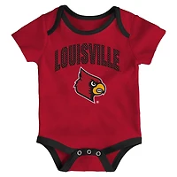 Newborn & Infant Outerstuff Louisville Cardinals Three-Pack All Day Play Bodysuit Set