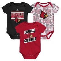 Lot de 3 bodies pour nouveau-né Red Louisville Cardinals Sunday Comics