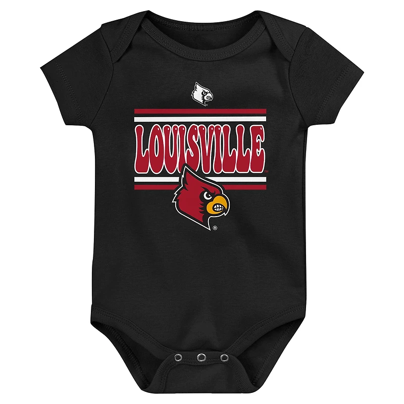 Lot de 3 bodies pour nouveau-né Red Louisville Cardinals Sunday Comics
