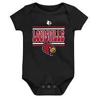 Newborn Red Louisville Cardinals Sunday Comics 3-Pack Bodysuit Set