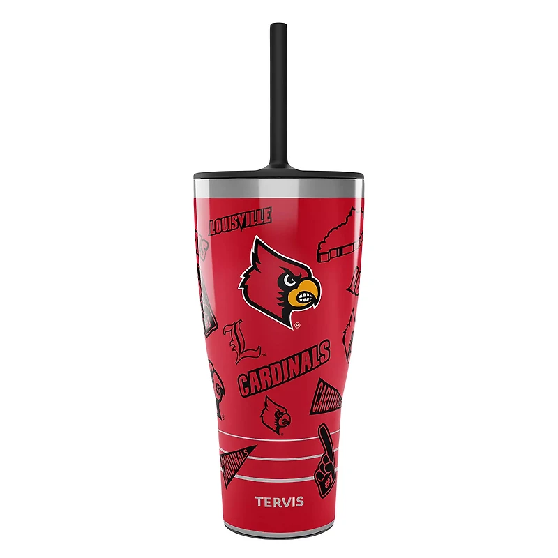 Gobelet Tervis Louisville Cardinals de 30 oz avec couvercle à paille