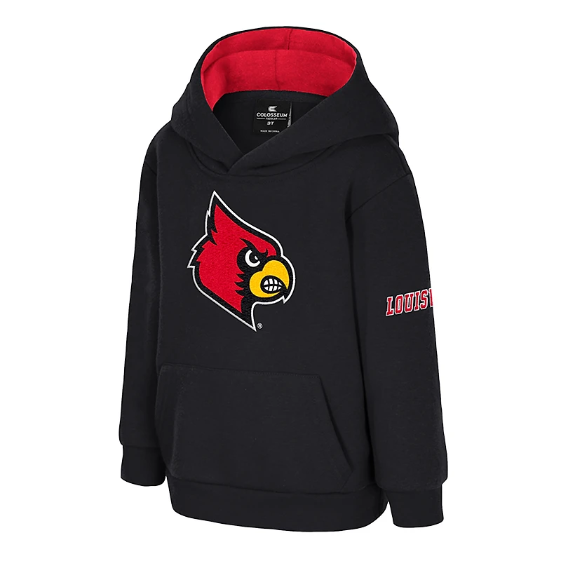 Toddler Colosseum  Black Louisville Cardinals Big Logo Volume Fleece Pullover Hoodie