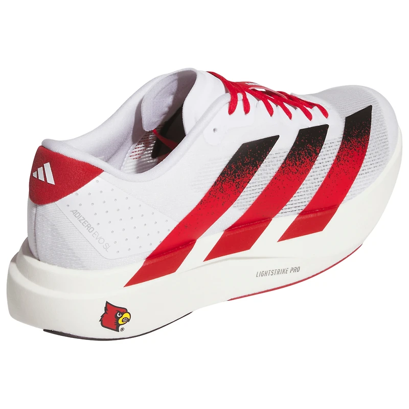 Unisex adidas White Louisville Cardinals Adizero Evolution SL Running Shoes