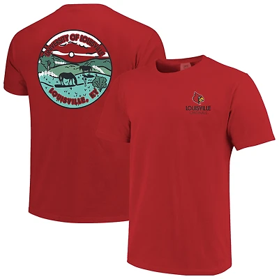Unisex Red Louisville Cardinals Scenic Comfort Colors T-Shirt