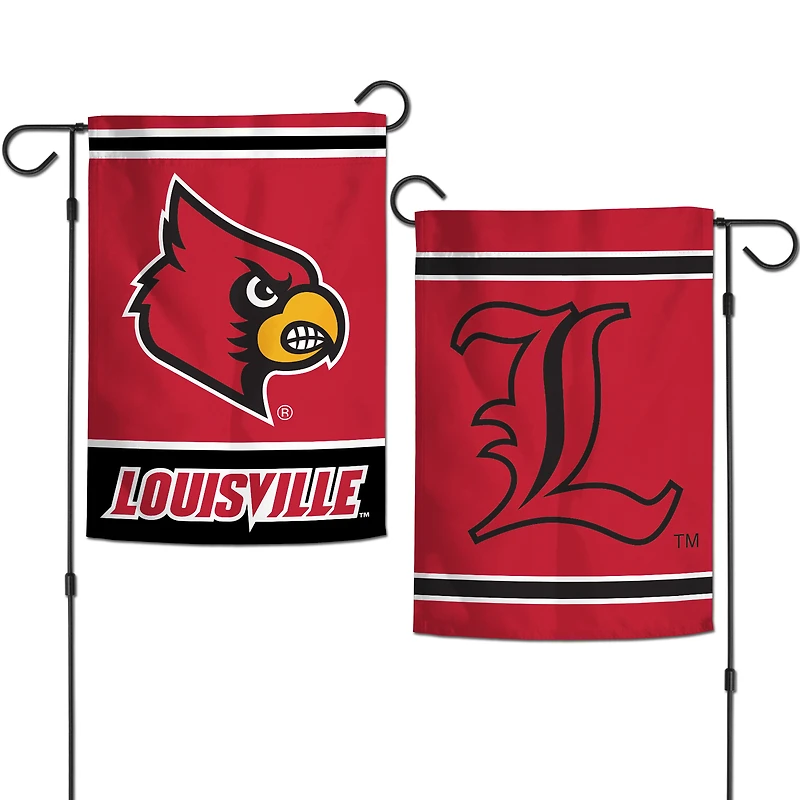 WinCraft Louisville Cardinals Drapeau de jardin double face 12 po x 18 po