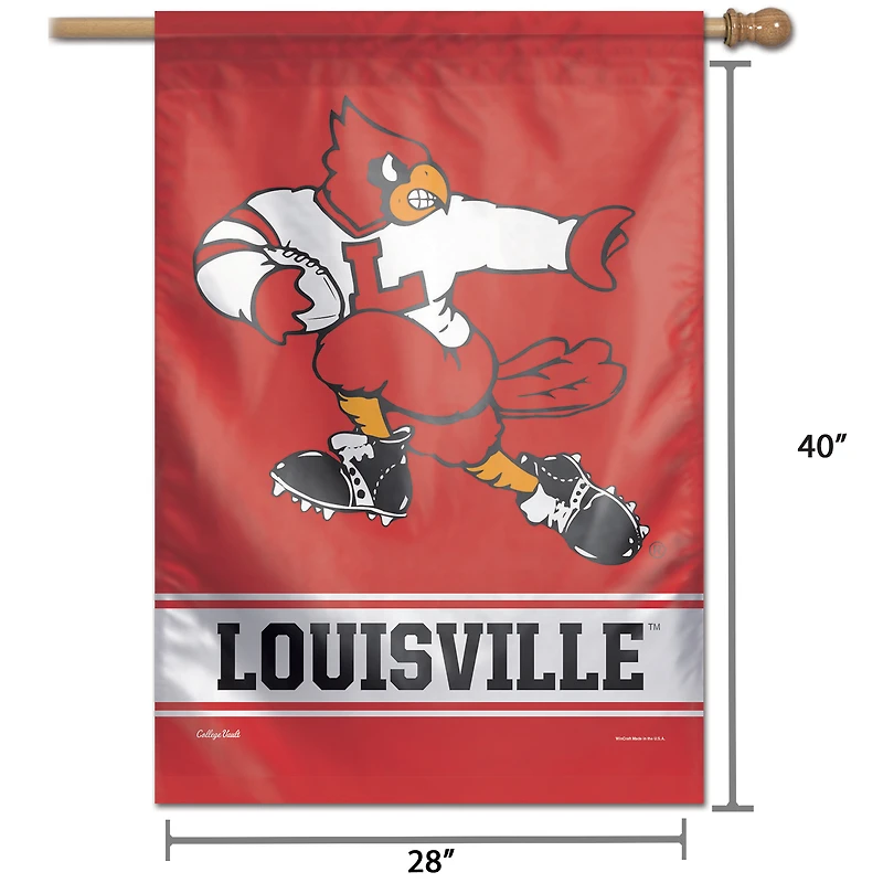 Bannière verticale simple face WinCraft Louisville Cardinals 28" x 40" College Vault