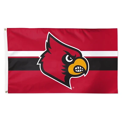 Drapeau de luxe à rayures horizontales WinCraft Louisville Cardinals 3 pi x 5 pi, simple face