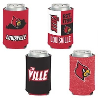 WinCraft Louisville Cardinals, paquet de 4, 12 oz. Ensemble refroidisseur de canettes