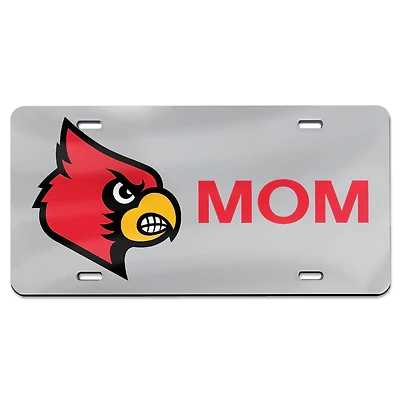 WinCraft Louisville Cardinals Mom Plaque d'immatriculation en acrylique découpée au laser