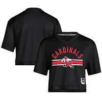 T-shirt court rétro adidas noir pour femme des Louisville Cardinals années 1980