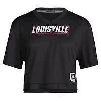 Maillot court à col en V Primegreen noir des Louisville Cardinals pour femme adidas