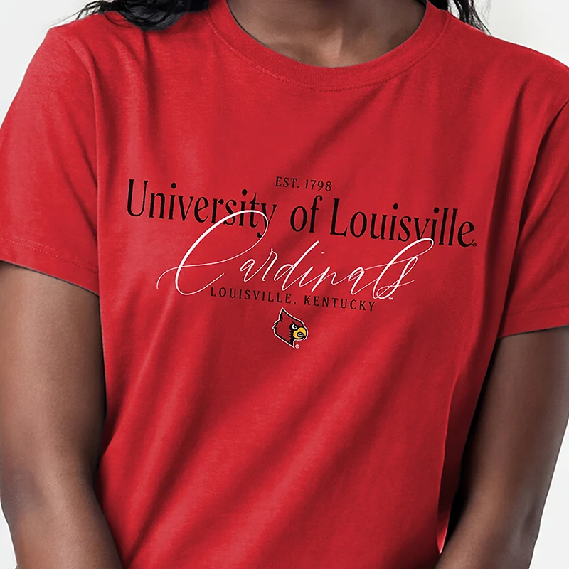 Women's Champion Red Louisville Cardinals Lifestyle T-Shirt