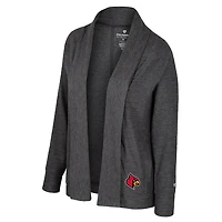 Women's Colosseum  Charcoal Louisville Cardinals Dash Cardigan