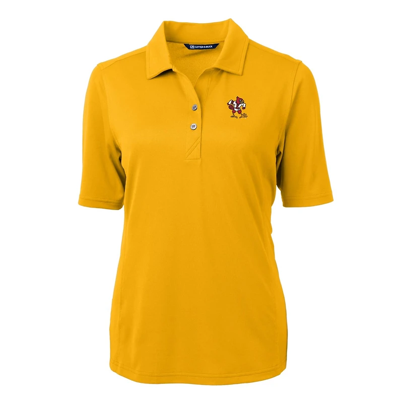 Polo recyclé Team Virtue Eco Pique pour femme, Cutter & Buck Gold, Louisville Cardinals