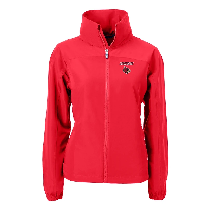 Veste zippée intégrale en tissu recyclé Charter Eco pour femme, rouge, Cutter & Buck, Louisville Cardinals