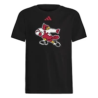 Youth adidas Black Louisville Cardinals 1980s Throwback T-Shirt