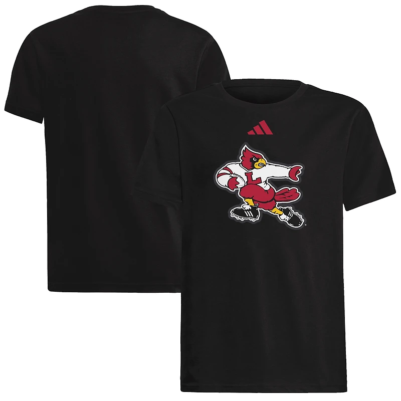 Youth adidas Black Louisville Cardinals 1980s Throwback T-Shirt