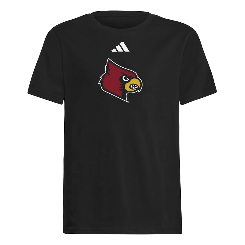 T-shirt adidas noir pour jeunes Louisville Cardinals 2023 avec logo du vestiaire