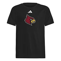 T-shirt adidas noir pour jeunes Louisville Cardinals 2023 avec logo du vestiaire