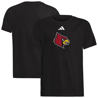 T-shirt adidas noir pour jeunes Louisville Cardinals 2023 avec logo du vestiaire