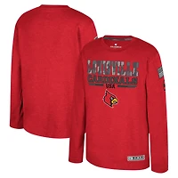 T-shirt à manches longues Oorah d'appréciation militaire OHT du Youth Colosseum Heather Red Louisville Cardinals