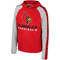 Youth Colosseum Red Louisville Cardinals Ned Raglan Long Sleeve Hooded T-Shirt