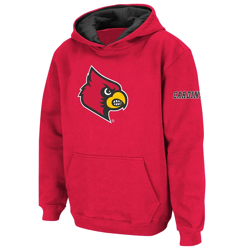 Chandail à capuchon gros logo des Cardinals de Louisville pour jeunes Stadium Athletic rouge