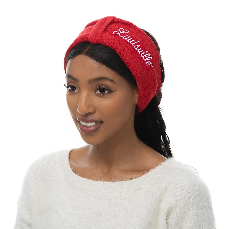 ZooZatz Louisville Cardinals Knit Bow Headband & Mittens Bundle