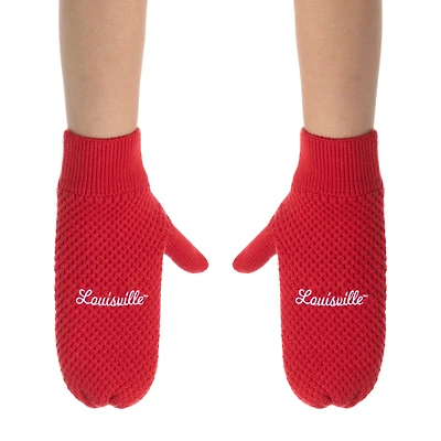 ZooZatz Louisville Cardinals Knit Bow Headband & Mittens Bundle