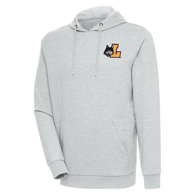 Men's Antigua Heather Gray Loyola Chicago Ramblers Action Pullover Hoodie
