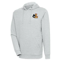 Men's Antigua Heather Gray Loyola Chicago Ramblers Action Pullover Hoodie