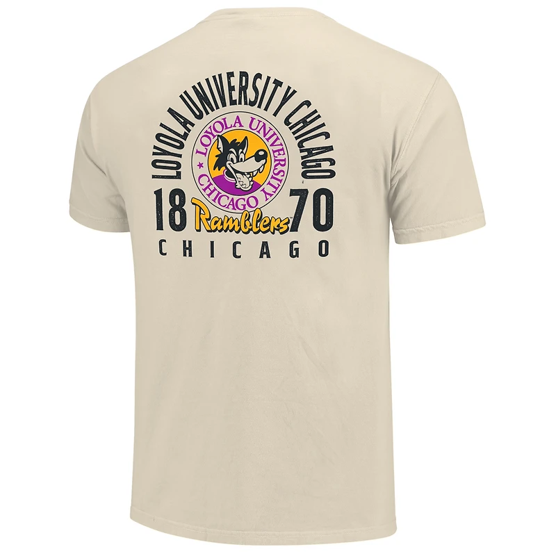 T-shirt crème pour homme avec logo mascotte des Chicago Ramblers de Loyola