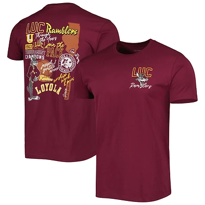 T-shirt bordeaux Loyola Chicago Ramblers à travers les années pour homme
