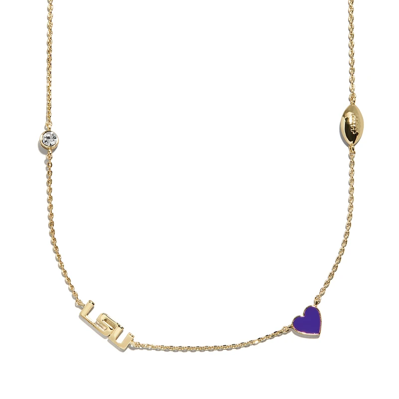 BaubleBar LSU Tigers Delicate Spaced Charm Necklace