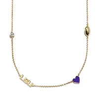 BaubleBar LSU Tigers Delicate Spaced Charm Necklace